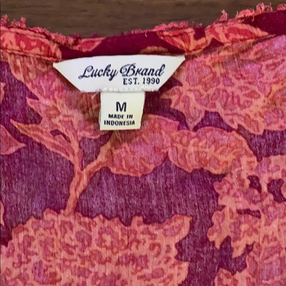 Lucky Brand floral top with flutter sleeves - Picture 2 of 2